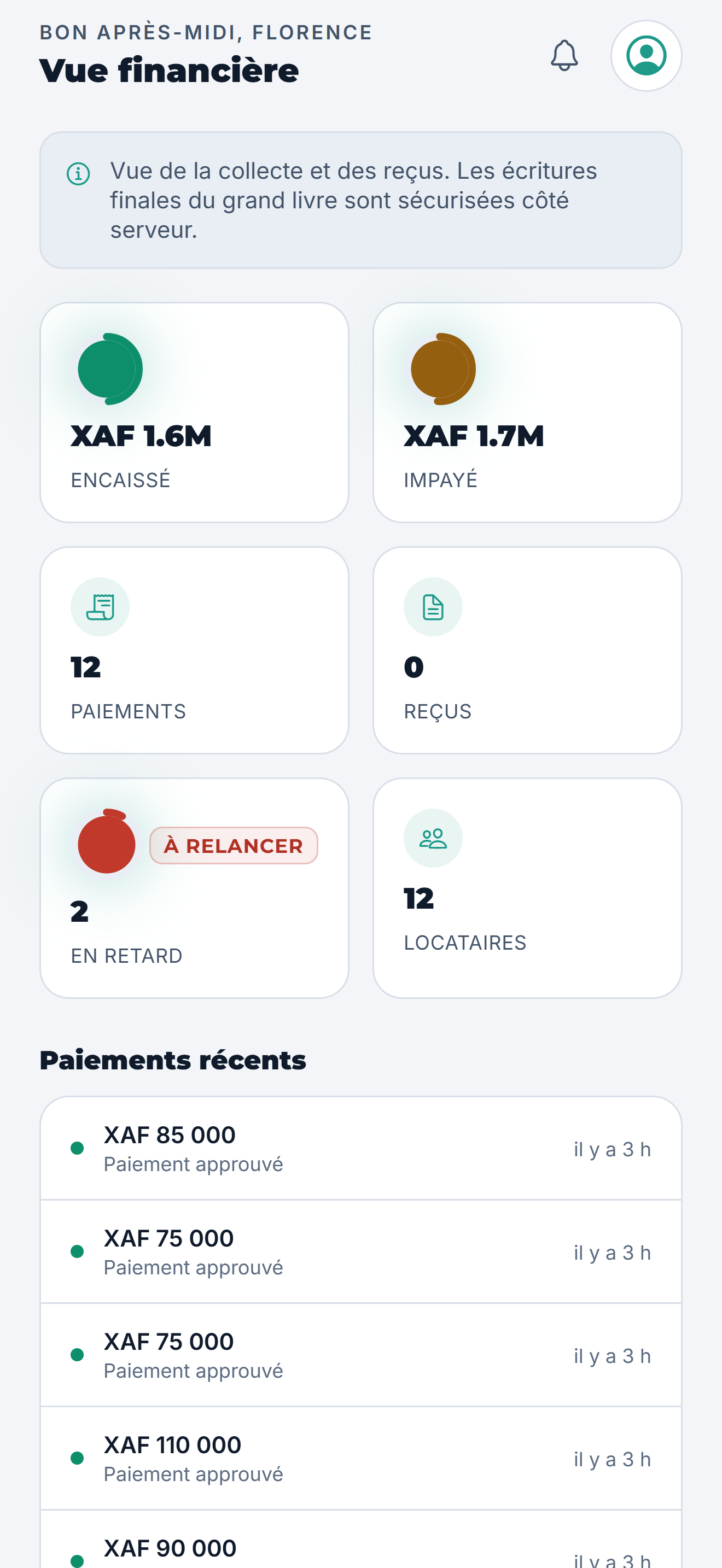 Comptable: Suit paiements et reçus