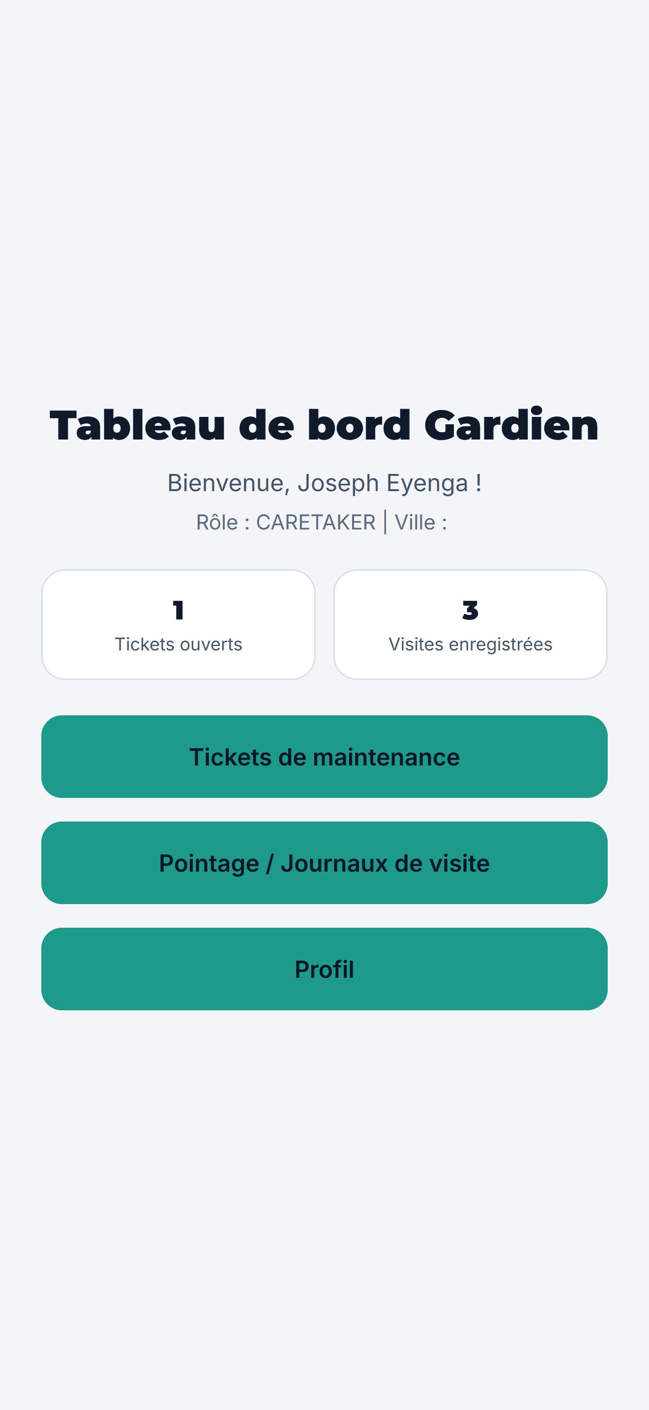 Gardien: Enregistre ses visites sur place