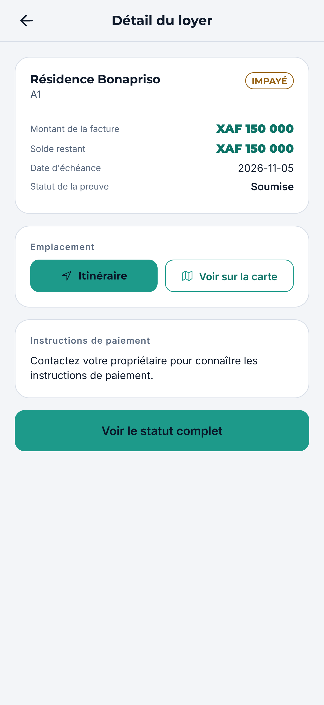 Voir le loyer dû
