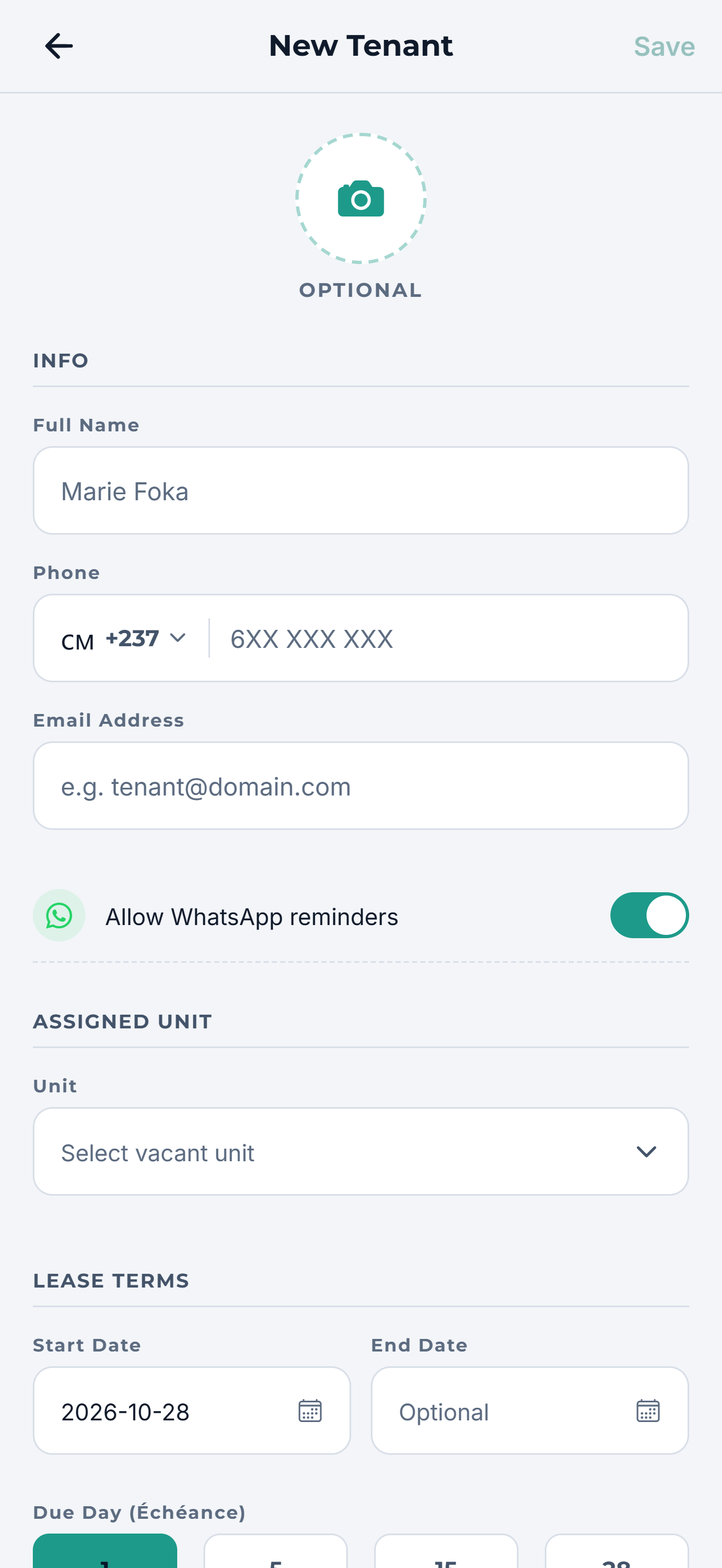 Add a tenant